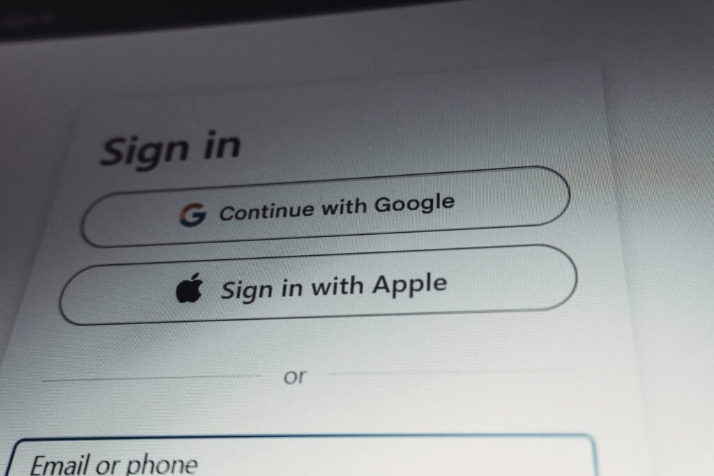 Domain login screen for managing an online account
