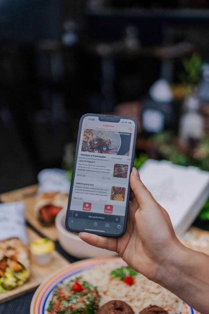 Customer browsing products on a smartphone