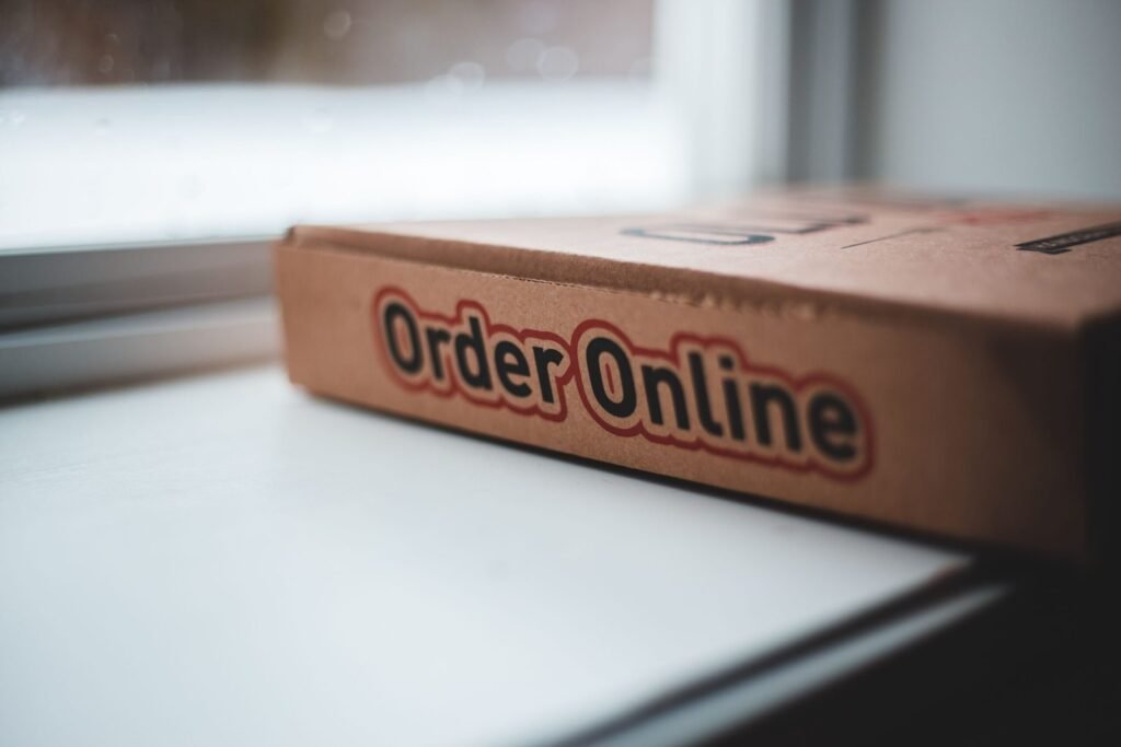 Online ordering concept with an Order Online sign