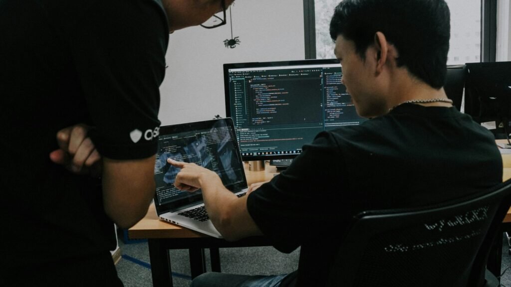 Developer working on website maintenance and updates